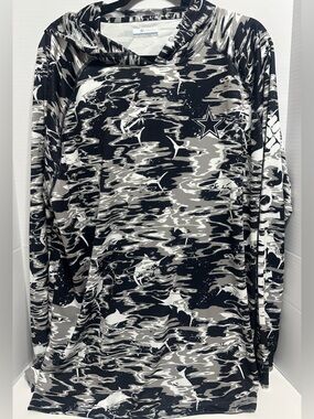 DALLAS COWBOYS COLUMBIA HOODIE CAMO FISHING SHIRT XL. NWT